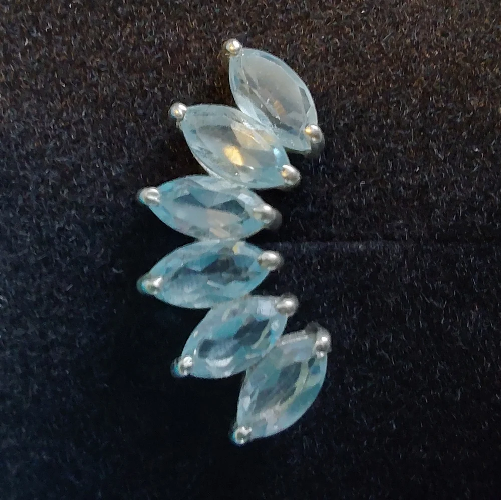 Light Blue Topaz Statement Earrings